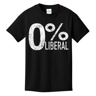 Anti Liberal Democrat Zero Percent Liberal Pro Trump Kids T-Shirt