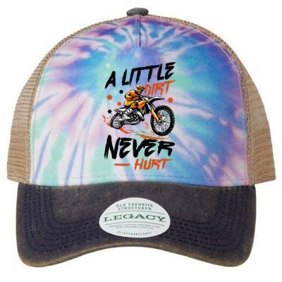 A Little Dirt Never Hurt Motorcross Dirt Bike Legacy Tie Dye Trucker Hat