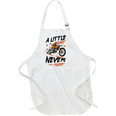 A Little Dirt Never Hurt Motorcross Dirt Bike Full-Length Apron With Pockets