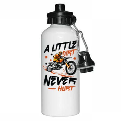 A Little Dirt Never Hurt Motorcross Dirt Bike Aluminum Water Bottle