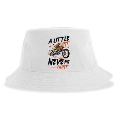 A Little Dirt Never Hurt Motorcross Dirt Bike Sustainable Bucket Hat