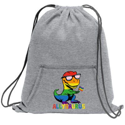 Allysaurus Lgbt Dinosaur Rainbow Flag Ally Lgbt Pride Sweatshirt Cinch Pack Bag