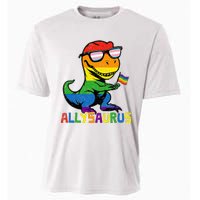 Allysaurus Lgbt Dinosaur Rainbow Flag Ally Lgbt Pride Cooling Performance Crew T-Shirt