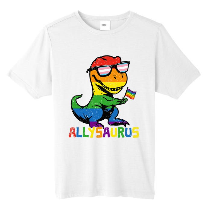 Allysaurus Lgbt Dinosaur Rainbow Flag Ally Lgbt Pride Tall Fusion ChromaSoft Performance T-Shirt