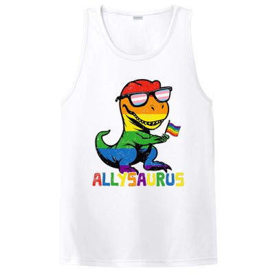 Allysaurus Lgbt Dinosaur Rainbow Flag Ally Lgbt Pride PosiCharge Competitor Tank