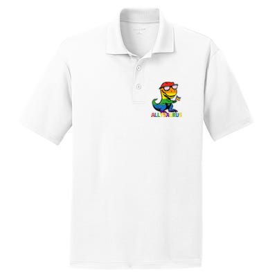 Allysaurus Lgbt Dinosaur Rainbow Flag Ally Lgbt Pride PosiCharge RacerMesh Polo