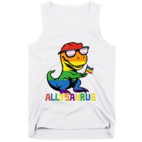 Allysaurus Lgbt Dinosaur Rainbow Flag Ally Lgbt Pride Tank Top