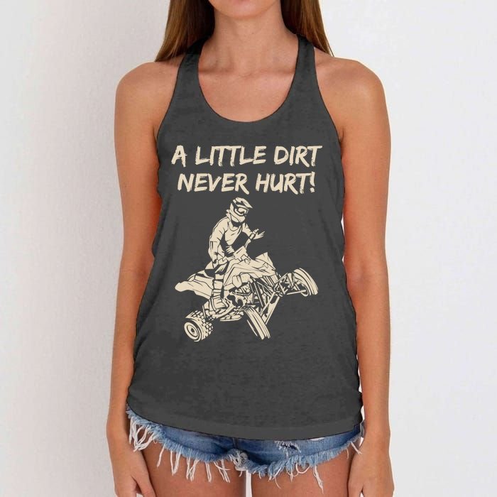 A Little Dirt Never Hurt Quad ATV Women's Knotted Racerback Tank