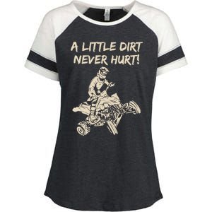 A Little Dirt Never Hurt Quad ATV Enza Ladies Jersey Colorblock Tee