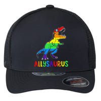 Allysaurus LGBT Dinosaur Rainbow Flag Ally LGBT Pride Flexfit Unipanel Trucker Cap