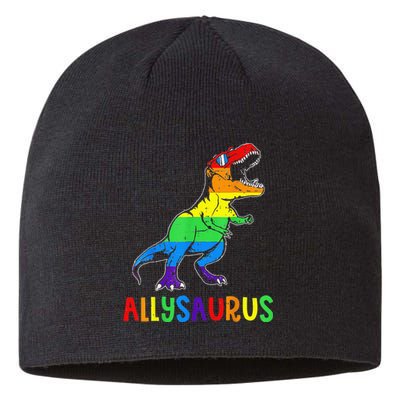 Allysaurus LGBT Dinosaur Rainbow Flag Ally LGBT Pride Sustainable Beanie