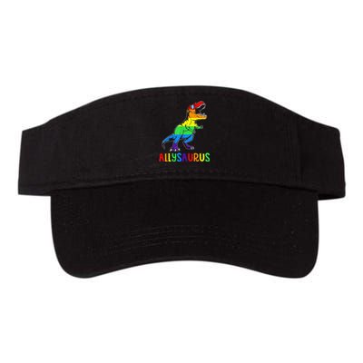 Allysaurus LGBT Dinosaur Rainbow Flag Ally LGBT Pride Valucap Bio-Washed Visor