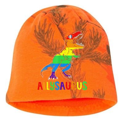 Allysaurus LGBT Dinosaur Rainbow Flag Ally LGBT Pride Kati - Camo Knit Beanie