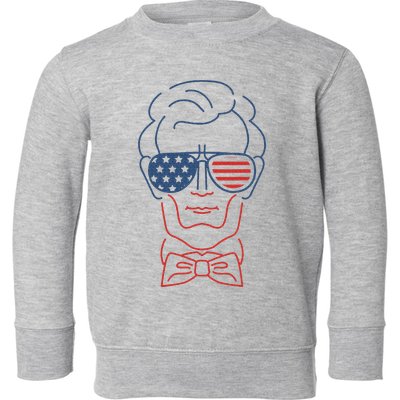 Abe Line Drawing Usa 4th Of July President Abraham Lincoln Toddler Sweatshirt