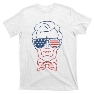 Abe Line Drawing Usa 4th Of July President Abraham Lincoln T-Shirt