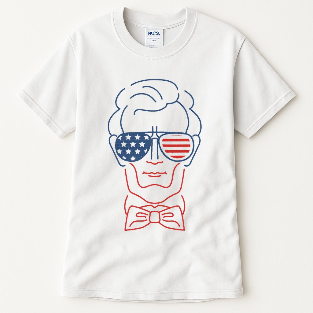 Abe Line Drawing Usa 4th Of July President Abraham Lincoln Tall T-Shirt