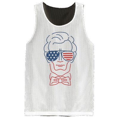 Abe Line Drawing Usa 4th Of July President Abraham Lincoln Mesh Reversible Basketball Jersey Tank