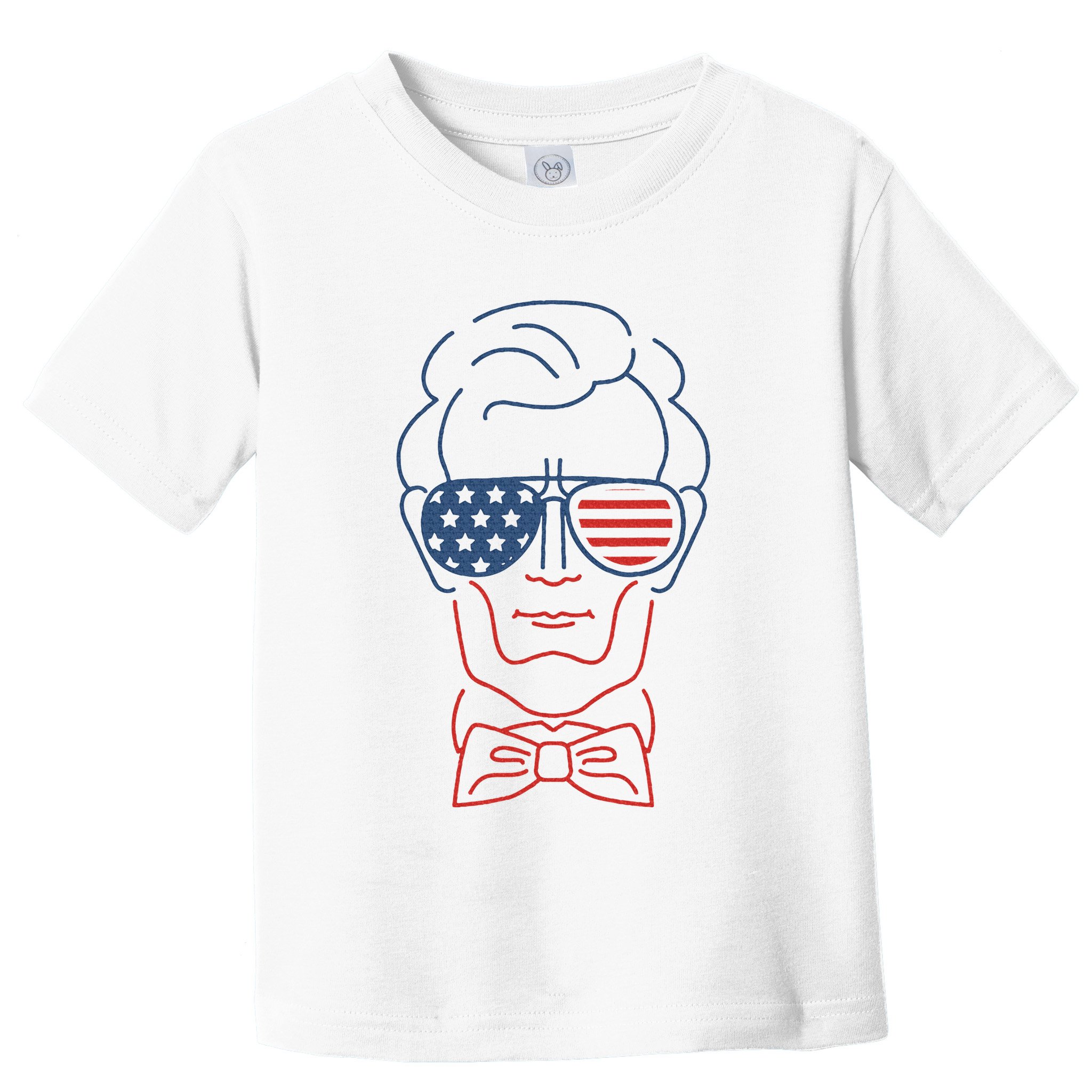 Abe Line Drawing Usa 4th Of July President Abraham Lincoln Toddler T-Shirt
