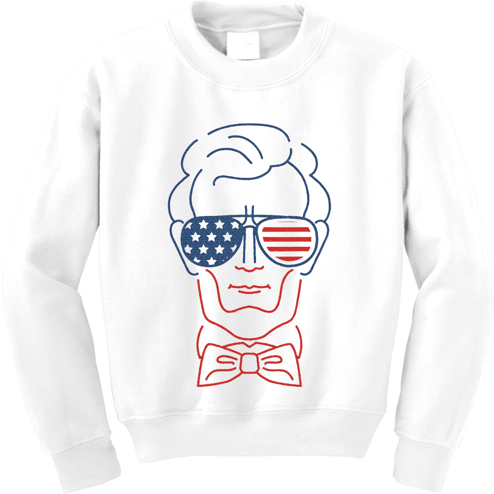 Abe Line Drawing Usa 4th Of July President Abraham Lincoln Kids Sweatshirt