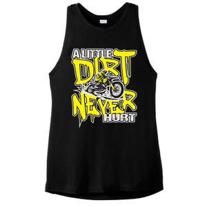 A Little Dirt Never Hurt Dirt Bike Mx Bike Rider Motocross Ladies PosiCharge Tri-Blend Wicking Tank