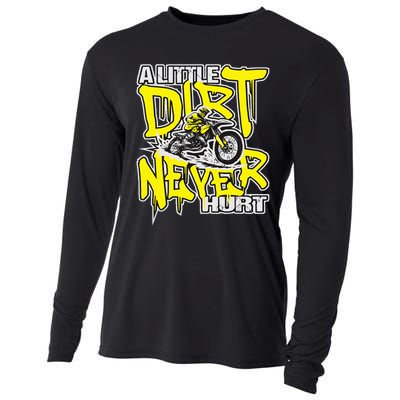 A Little Dirt Never Hurt Dirt Bike Mx Bike Rider Motocross Cooling Performance Long Sleeve Crew