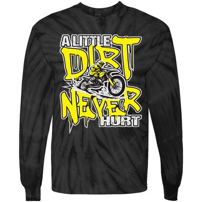 A Little Dirt Never Hurt Dirt Bike Mx Bike Rider Motocross Tie-Dye Long Sleeve Shirt