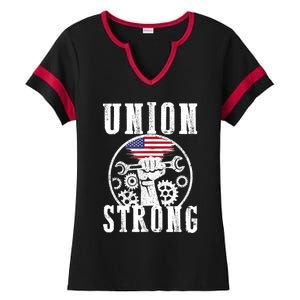 American Labor Day Holiday Union Strong Workers September Gift Ladies Halftime Notch Neck Tee