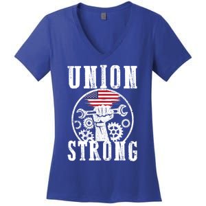 American Labor Day Holiday Union Strong Workers September Gift Women's V-Neck T-Shirt