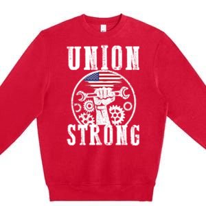 American Labor Day Holiday Union Strong Workers September Gift Premium Crewneck Sweatshirt