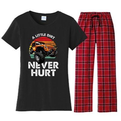 A Little Dirt Never Hurt Offroad Mudding Women's Flannel Pajama Set