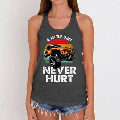 A Little Dirt Never Hurt Offroad Mudding Women's Knotted Racerback Tank