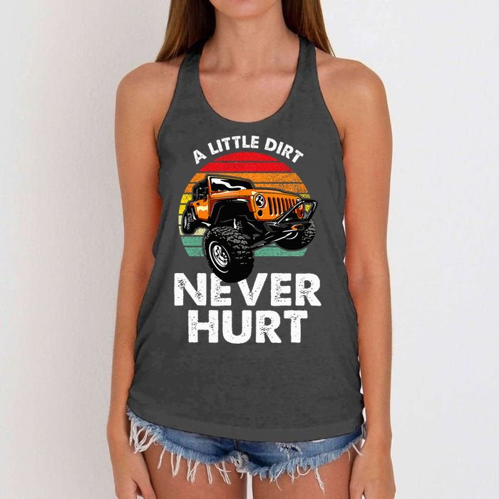 A Little Dirt Never Hurt Offroad Mudding Women's Knotted Racerback Tank