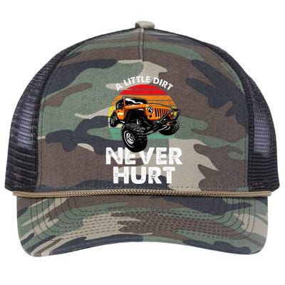 A Little Dirt Never Hurt Offroad Mudding Retro Rope Trucker Hat Cap