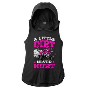 A Little Dirt Never Hurt 4 Wheeler Atv Quad Girl Ladies PosiCharge Tri-Blend Wicking Draft Hoodie Tank