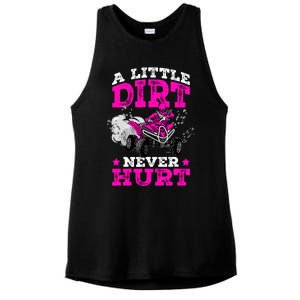 A Little Dirt Never Hurt 4 Wheeler Atv Quad Girl Ladies PosiCharge Tri-Blend Wicking Tank