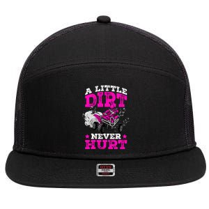 A Little Dirt Never Hurt 4 Wheeler Atv Quad Girl 7 Panel Mesh Trucker Snapback Hat