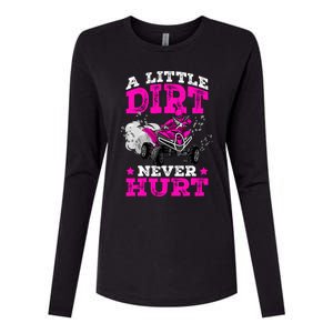 A Little Dirt Never Hurt 4 Wheeler Atv Quad Girl Womens Cotton Relaxed Long Sleeve T-Shirt