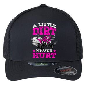 A Little Dirt Never Hurt 4 Wheeler Atv Quad Girl Flexfit Unipanel Trucker Cap