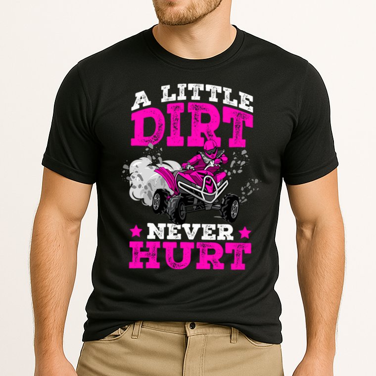 A Little Dirt Never Hurt 4 Wheeler Atv Quad Girl Cooling Performance Crew T-Shirt