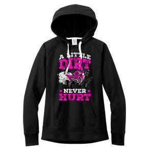 A Little Dirt Never Hurt 4 Wheeler Atv Quad Girl Women's Fleece Hoodie