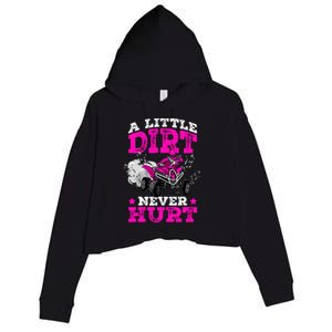 A Little Dirt Never Hurt 4 Wheeler Atv Quad Girl Crop Fleece Hoodie