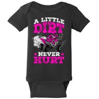 A Little Dirt Never Hurt 4 Wheeler Atv Quad Girl Baby Bodysuit