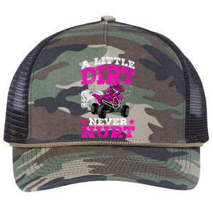 A Little Dirt Never Hurt 4 Wheeler Atv Quad Girl Retro Rope Trucker Hat Cap