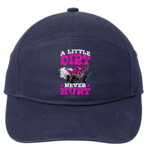 A Little Dirt Never Hurt 4 Wheeler Atv Quad Girl 7-Panel Snapback Hat