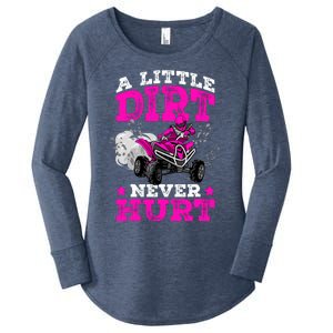 A Little Dirt Never Hurt 4 Wheeler Atv Quad Girl Women's Perfect Tri Tunic Long Sleeve Shirt