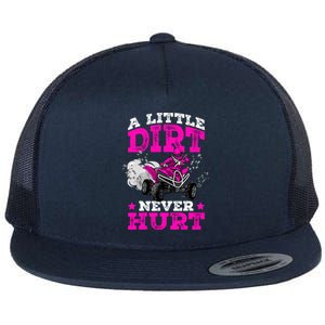 A Little Dirt Never Hurt 4 Wheeler Atv Quad Girl Flat Bill Trucker Hat