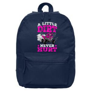 A Little Dirt Never Hurt 4 Wheeler Atv Quad Girl 16 in Basic Backpack