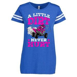 A Little Dirt Never Hurt 4 Wheeler Atv Quad Girl Enza Ladies Jersey Football T-Shirt