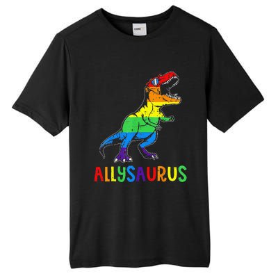 Allysaurus Lgbt Dinosaur Rainbow Flag Ally Lgbt Pride Tall Fusion ChromaSoft Performance T-Shirt