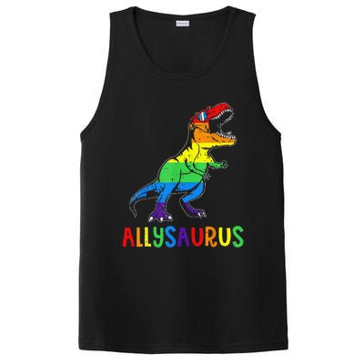 Allysaurus Lgbt Dinosaur Rainbow Flag Ally Lgbt Pride PosiCharge Competitor Tank